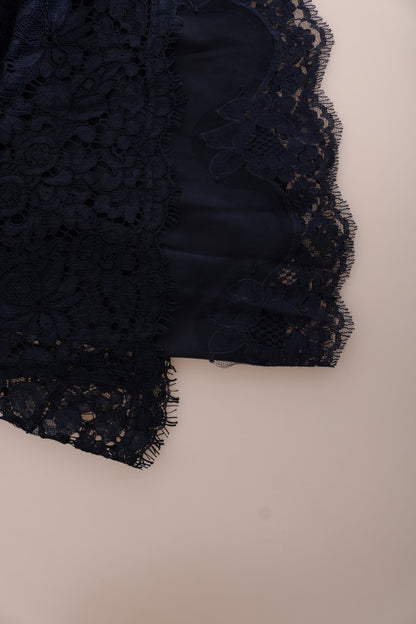 Robe fourreau Dolce & Gabbana en dentelle florale bleu Taormine