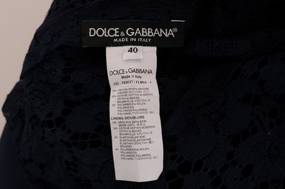 Robe fourreau Dolce & Gabbana en dentelle florale bleu Taormine