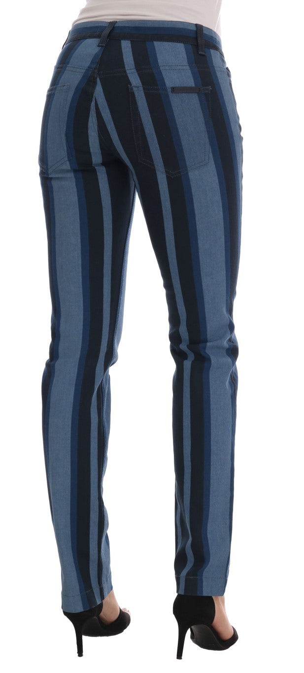 Jeans en coton rayé GIRLY bleus Dolce & Gabbana