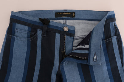Jeans en coton rayé GIRLY bleus Dolce & Gabbana