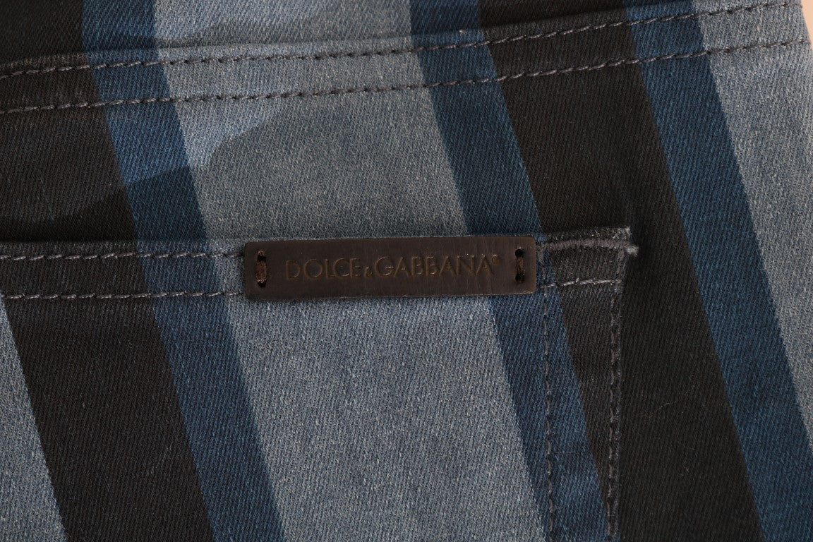 Jeans en coton rayé GIRLY bleus Dolce & Gabbana