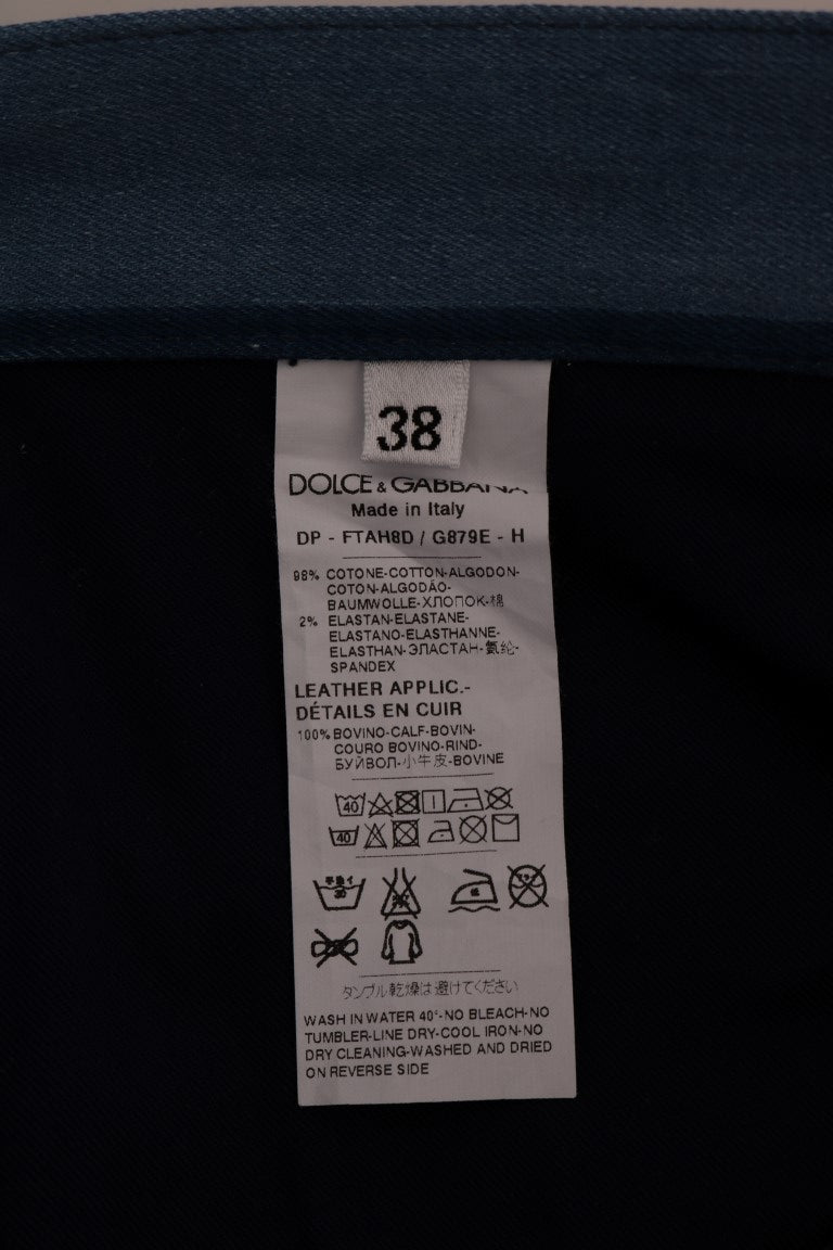 Jeans en coton rayé GIRLY bleus Dolce & Gabbana