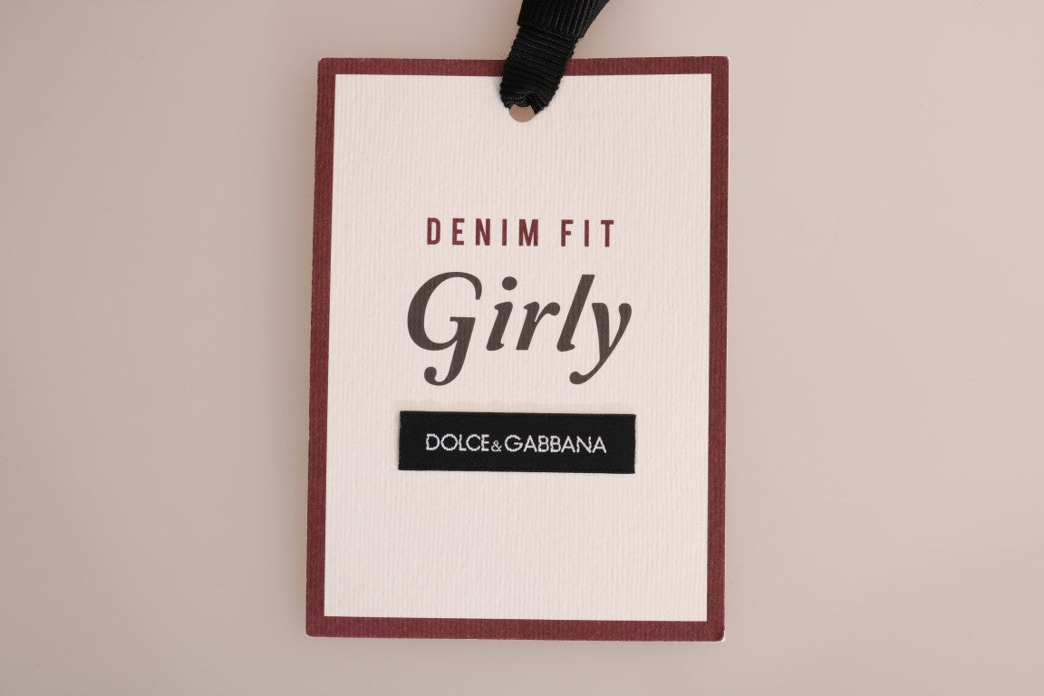 Jeans en coton rayé GIRLY bleus Dolce & Gabbana