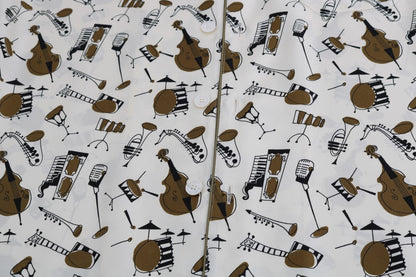 Chemise Dolce & Gabbana en soie blanche à imprimé motif JAZZ