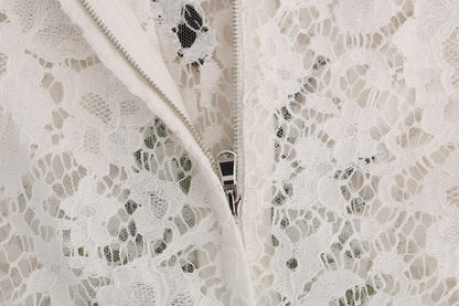 Chemisier en dentelle orné de cristaux blancs Dolce & Gabbana