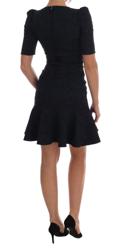 Mini-robe évasée Dolce & Gabbana noire et bleue