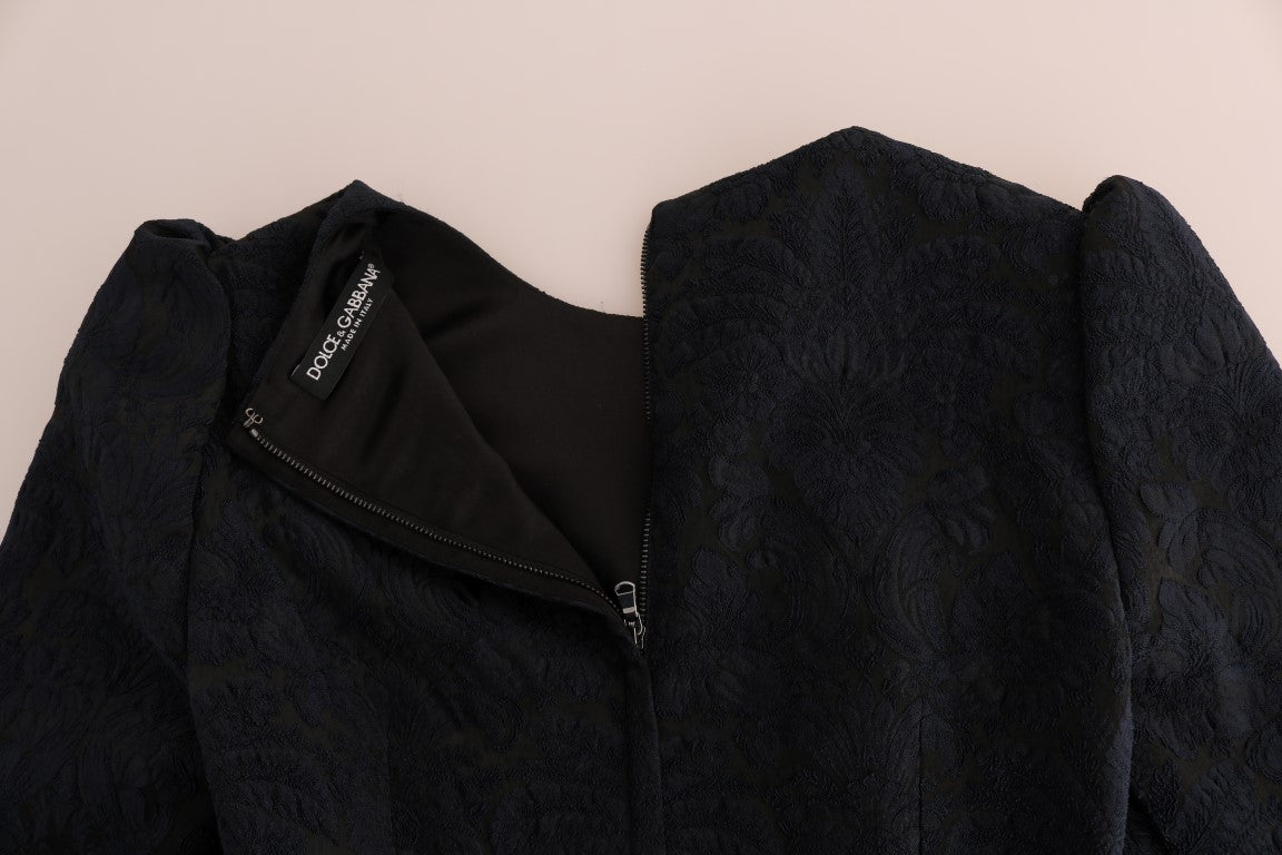 Mini-robe évasée Dolce & Gabbana noire et bleue