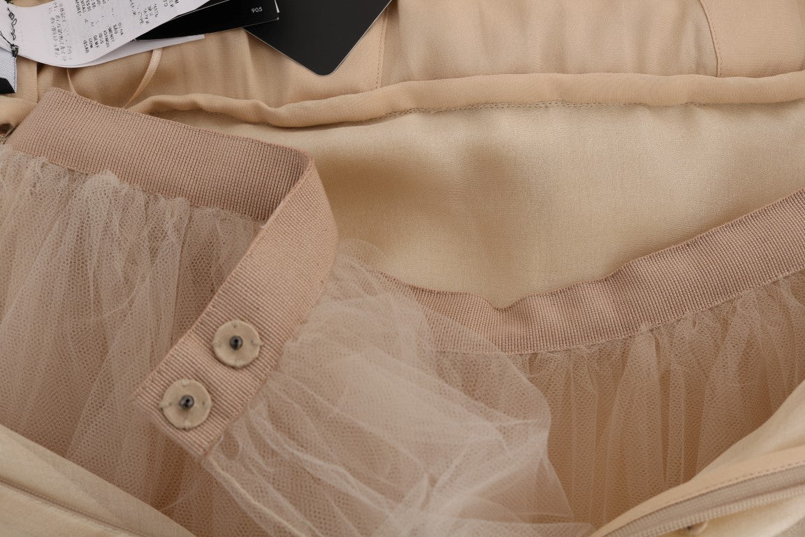 Robe Dolce & Gabbana en soie dorée ornée de cristaux