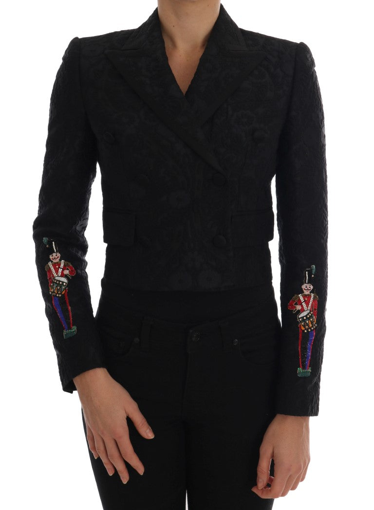 Veste blazer en brocart noir Dolce & Gabbana