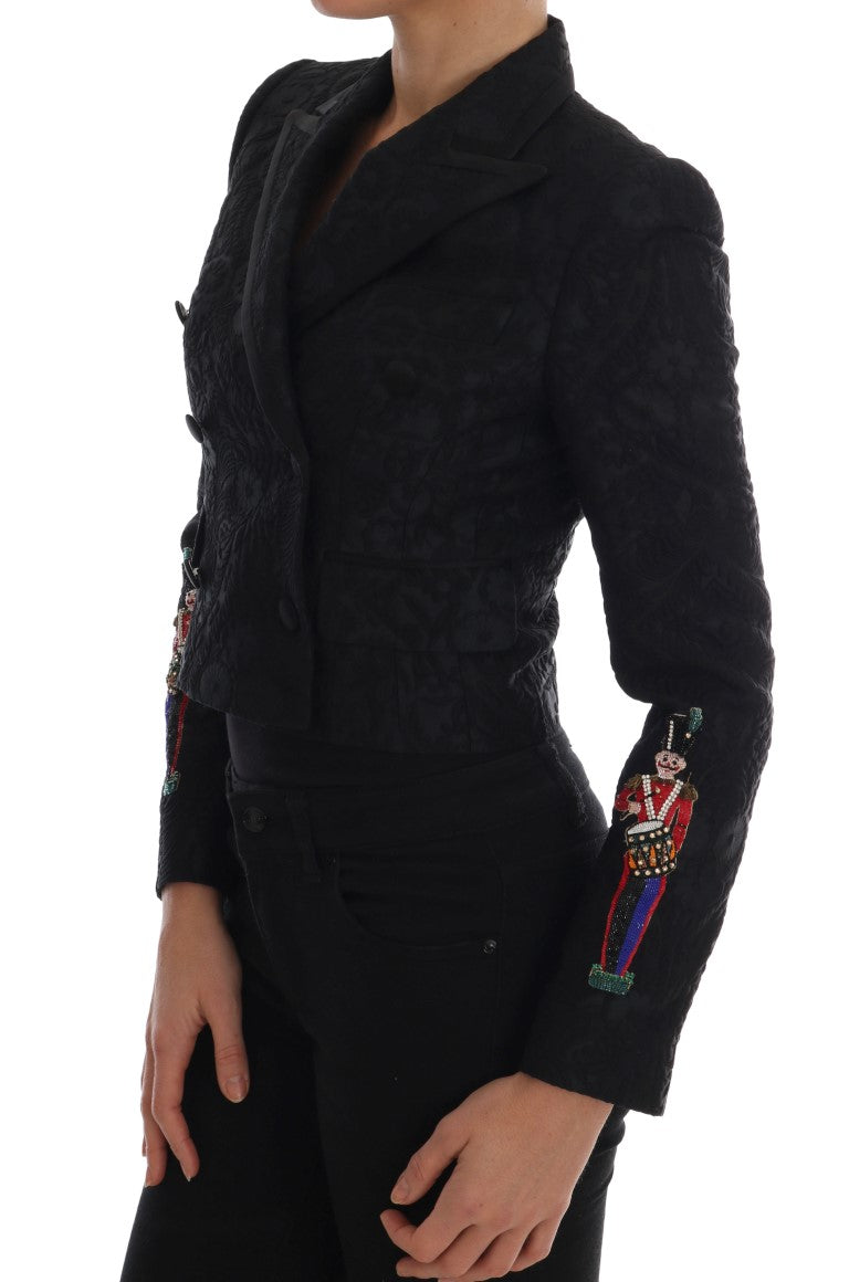 Veste blazer en brocart noir Dolce & Gabbana