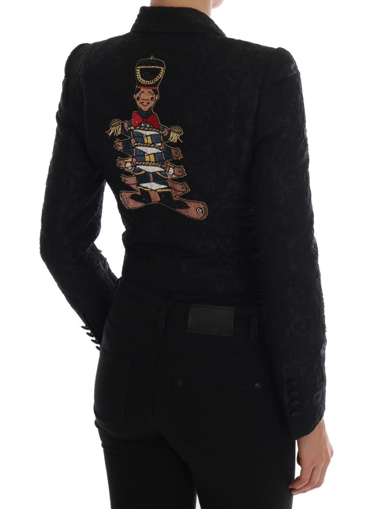 Veste blazer en brocart noir Dolce & Gabbana