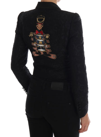 Veste blazer en brocart noir Dolce & Gabbana