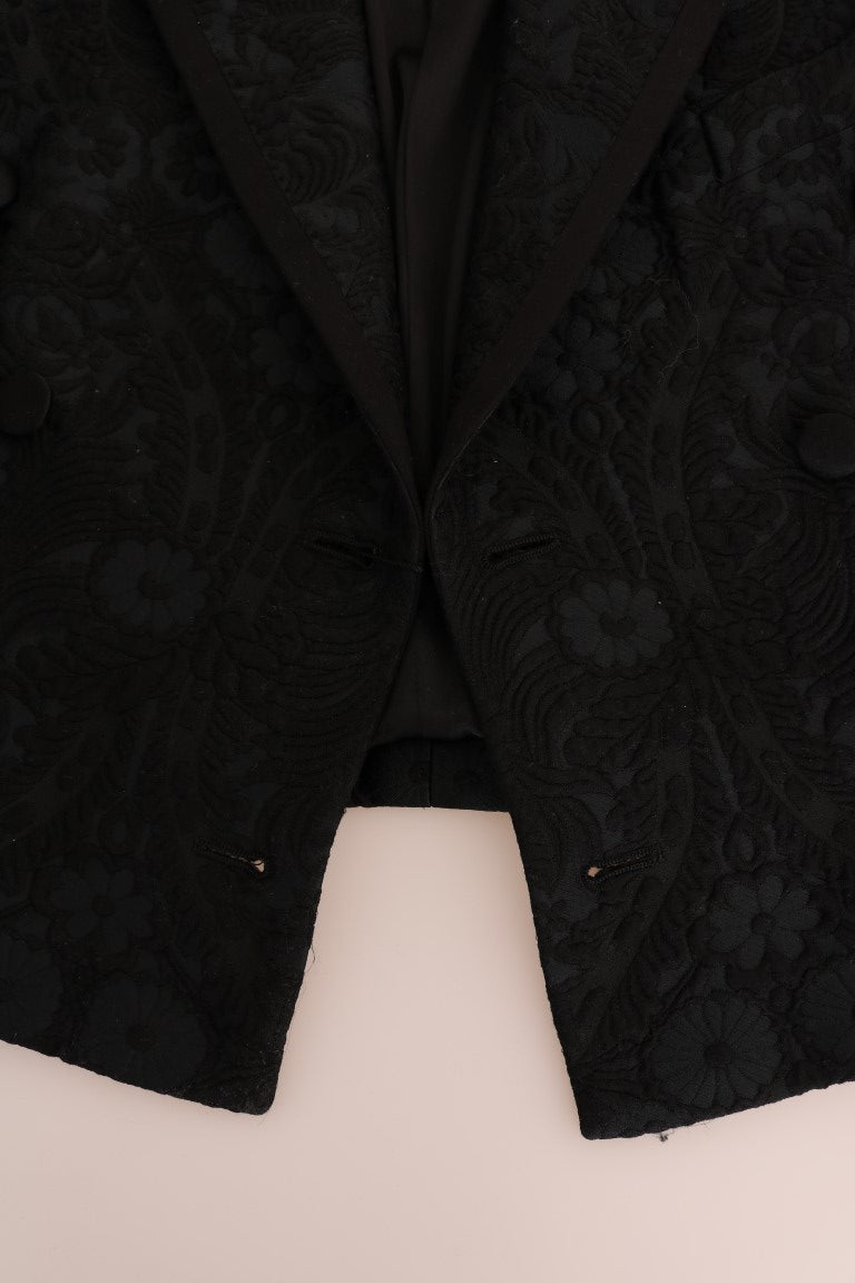 Veste blazer en brocart noir Dolce & Gabbana