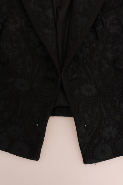 Veste blazer en brocart noir Dolce & Gabbana
