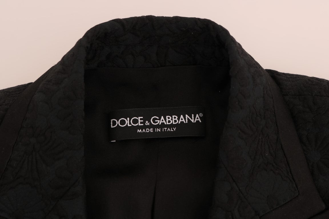 Veste blazer en brocart noir Dolce & Gabbana