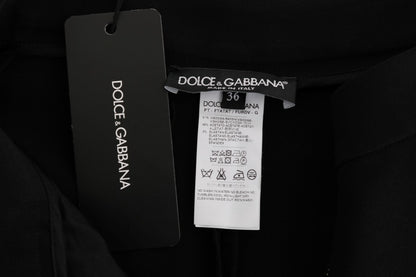 Pantacourt Capri Dolce & Gabbana noir à rayures roses extensibles