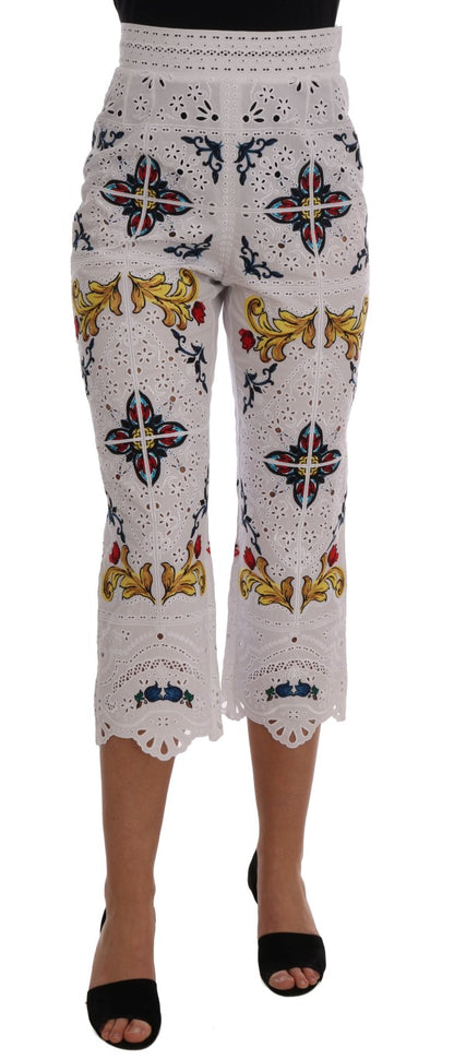 Pantalon Capri Dolce & Gabbana multicolore ajouré Majolique
