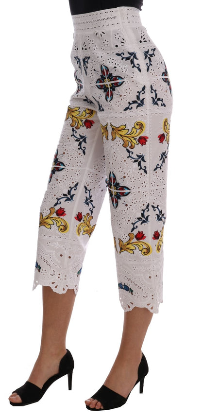 Pantalon Capri Dolce & Gabbana multicolore ajouré Majolique