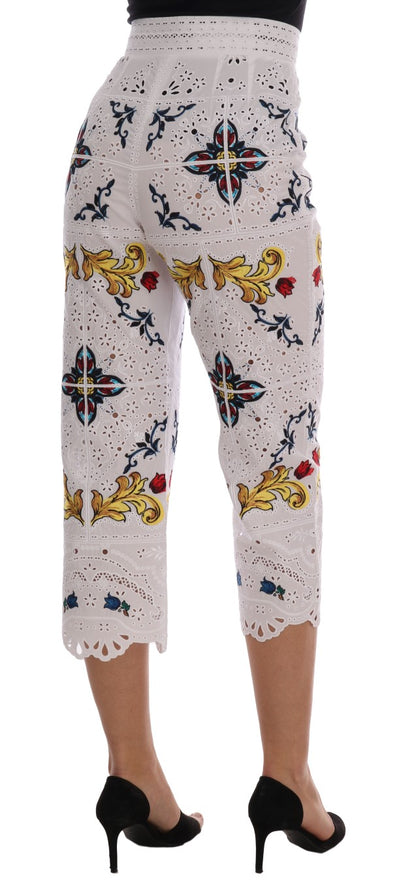 Pantalon Capri Dolce & Gabbana multicolore ajouré Majolique