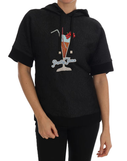 Pull à capuche Dolce & Gabbana « Contes de fées » noir et cristaux