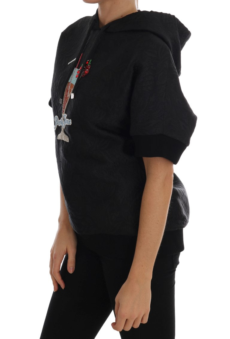 Pull à capuche Dolce & Gabbana « Contes de fées » noir et cristaux