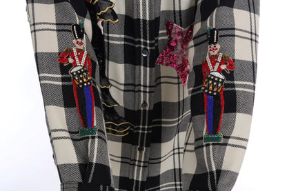 Chemise Dolce & Gabbana Conte de fées en cristal noir et blanc