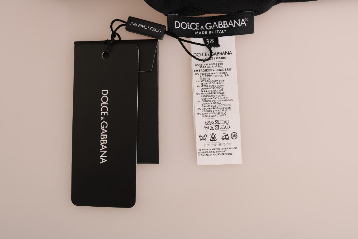 Chemisier en soie noire avec cristaux Dolce & Gabbana Fairy Tale