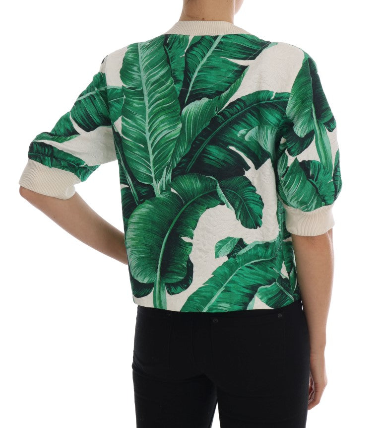 Pull col rond à sequins Dolce & Gabbana ananas banane