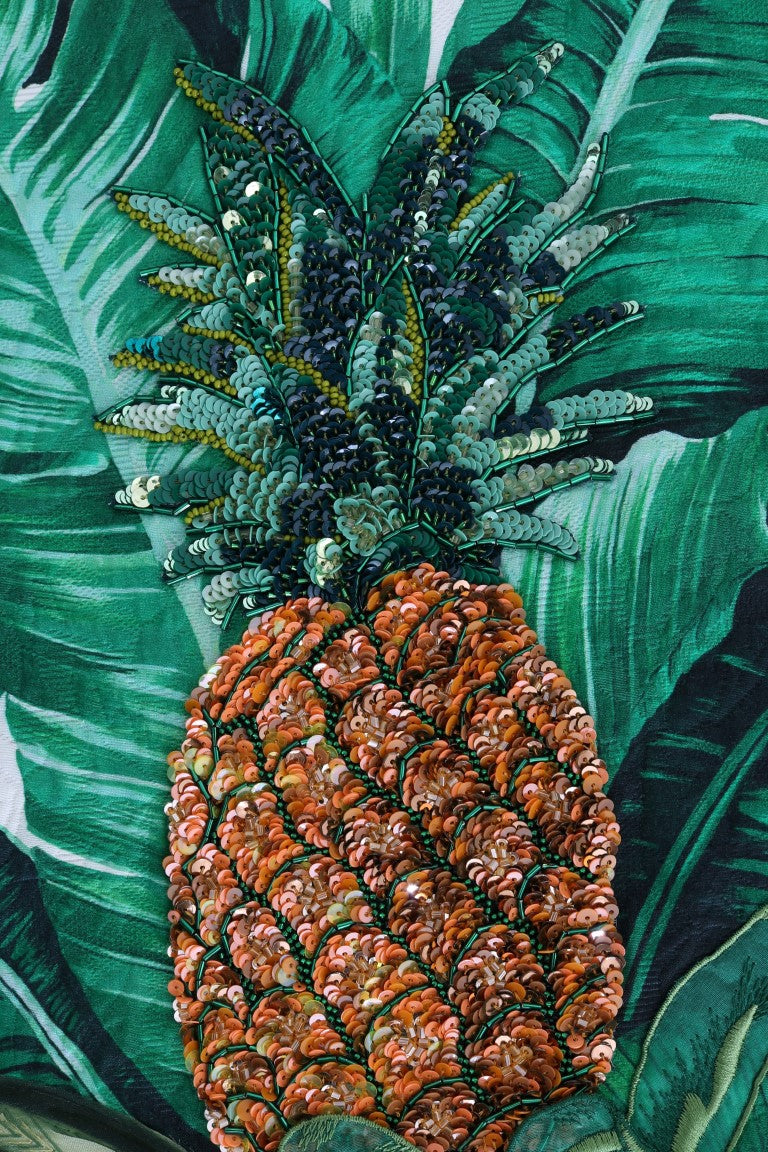 Pull col rond à sequins Dolce & Gabbana ananas banane