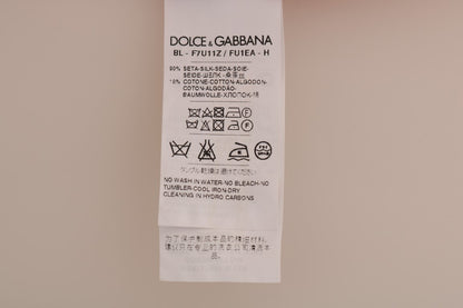 Dolce & Gabbana Haut court en soie rouge, vase orange et cristaux