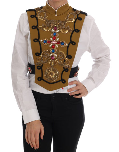 Veste croisée en cristal jaune Dolce & Gabbana