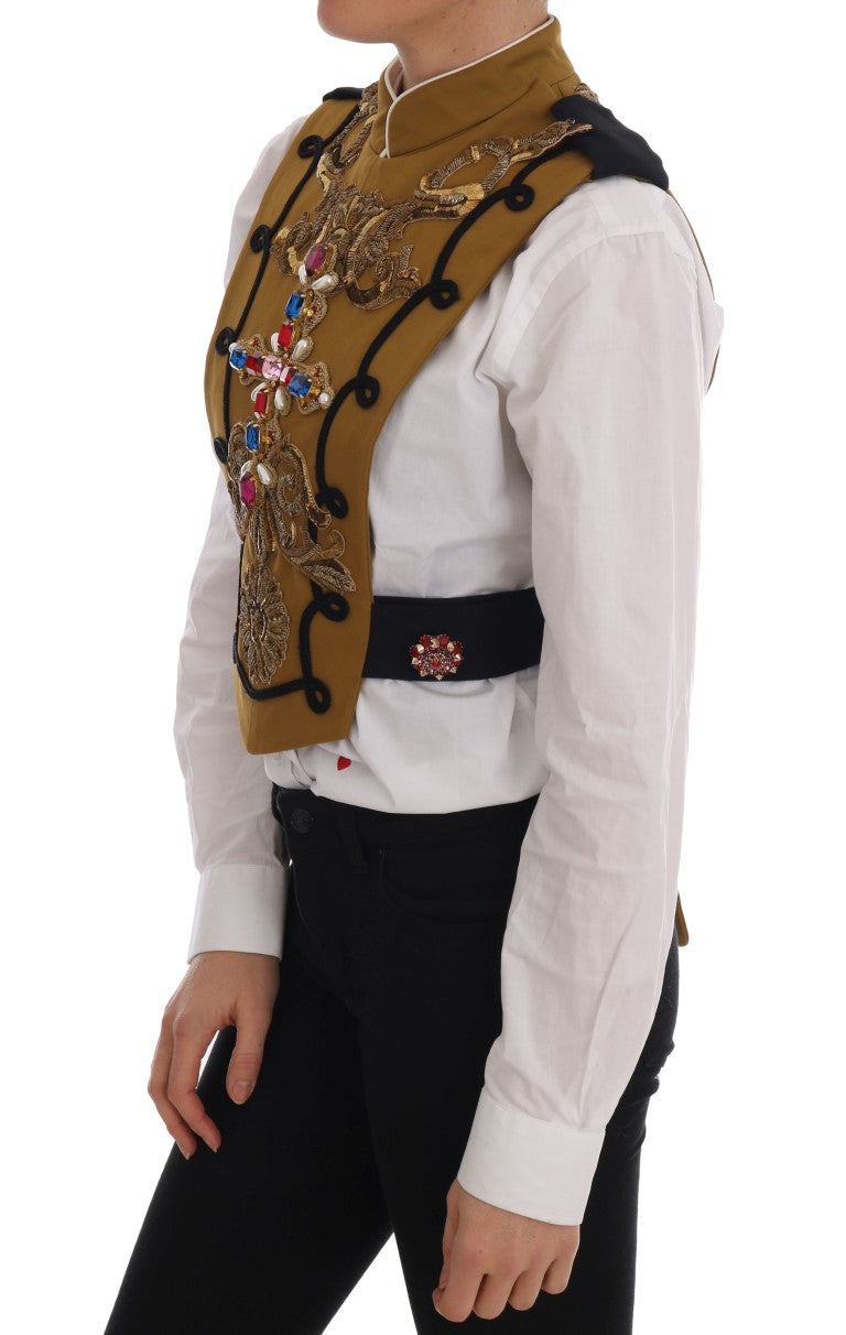 Veste croisée en cristal jaune Dolce & Gabbana