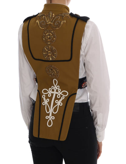 Veste croisée en cristal jaune Dolce & Gabbana