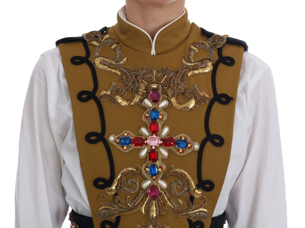 Veste croisée en cristal jaune Dolce & Gabbana