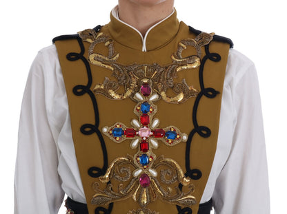 Veste croisée en cristal jaune Dolce & Gabbana