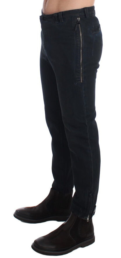Costume National Blue Cotton Slim Pants Denim Jeans