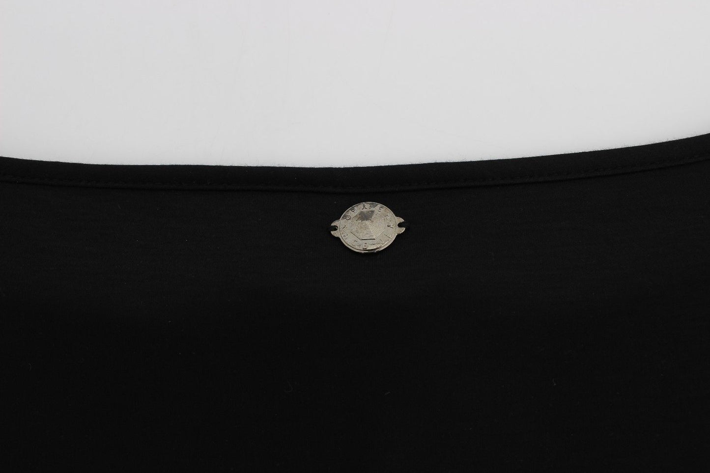 Robe droite Versace Jeans en modal et soie noirs au genou
