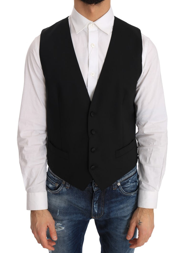 Gilet Dolce & Gabbana en laine et soie noires