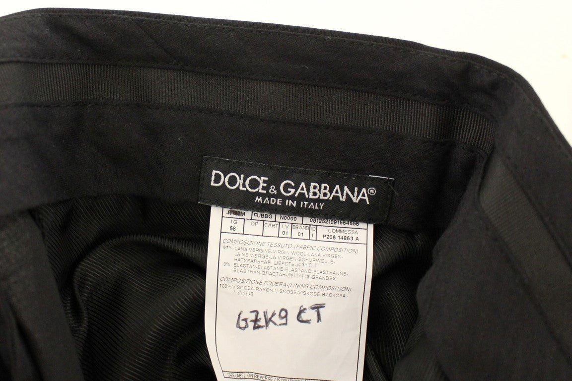 Pantalon plissé Dolce & Gabbana en laine stretch noir