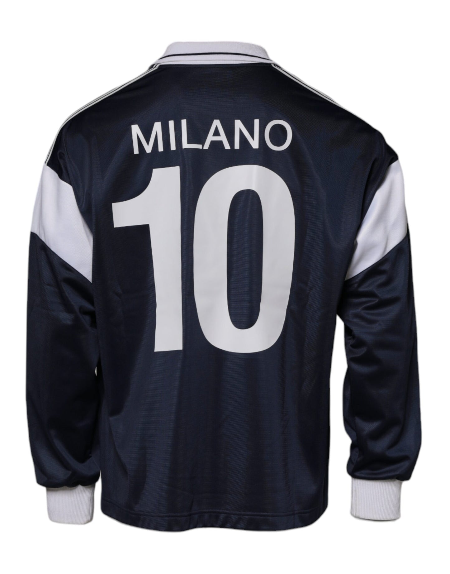 Pull Dolce & Gabbana bleu à col et logo en jersey