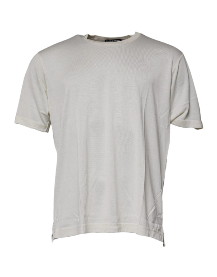 T-shirt Dolce & Gabbana col rond écru manches courtes