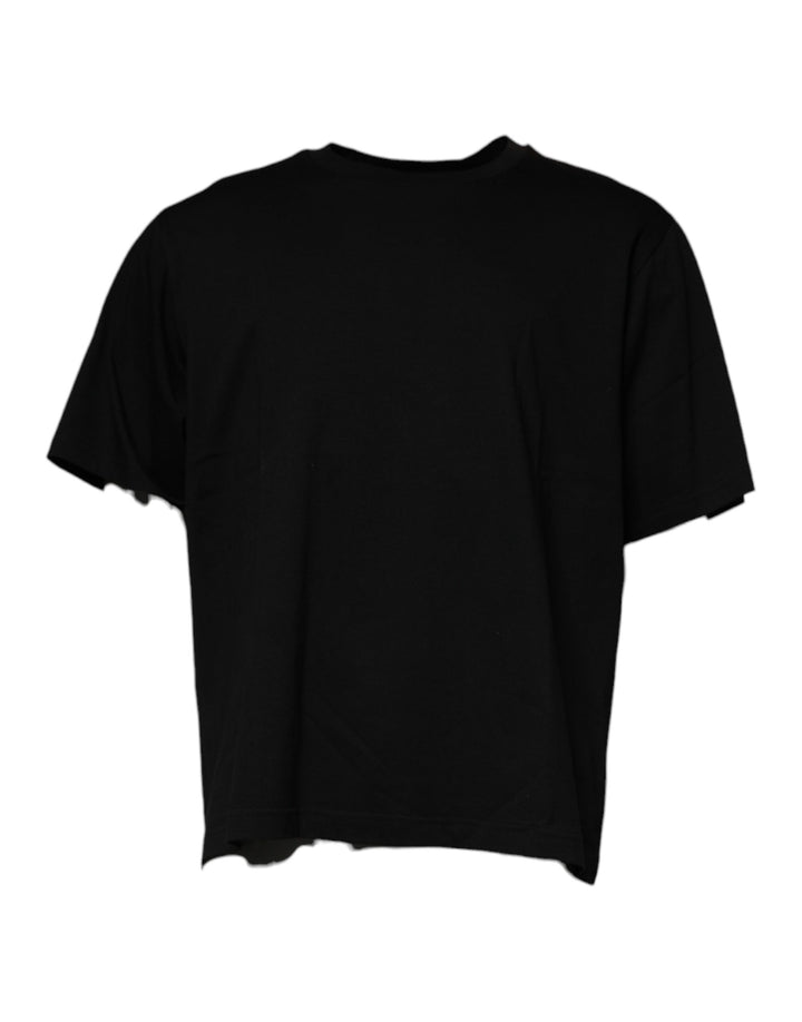 T-shirt noir à col rond et manches courtes Dolce & Gabbana