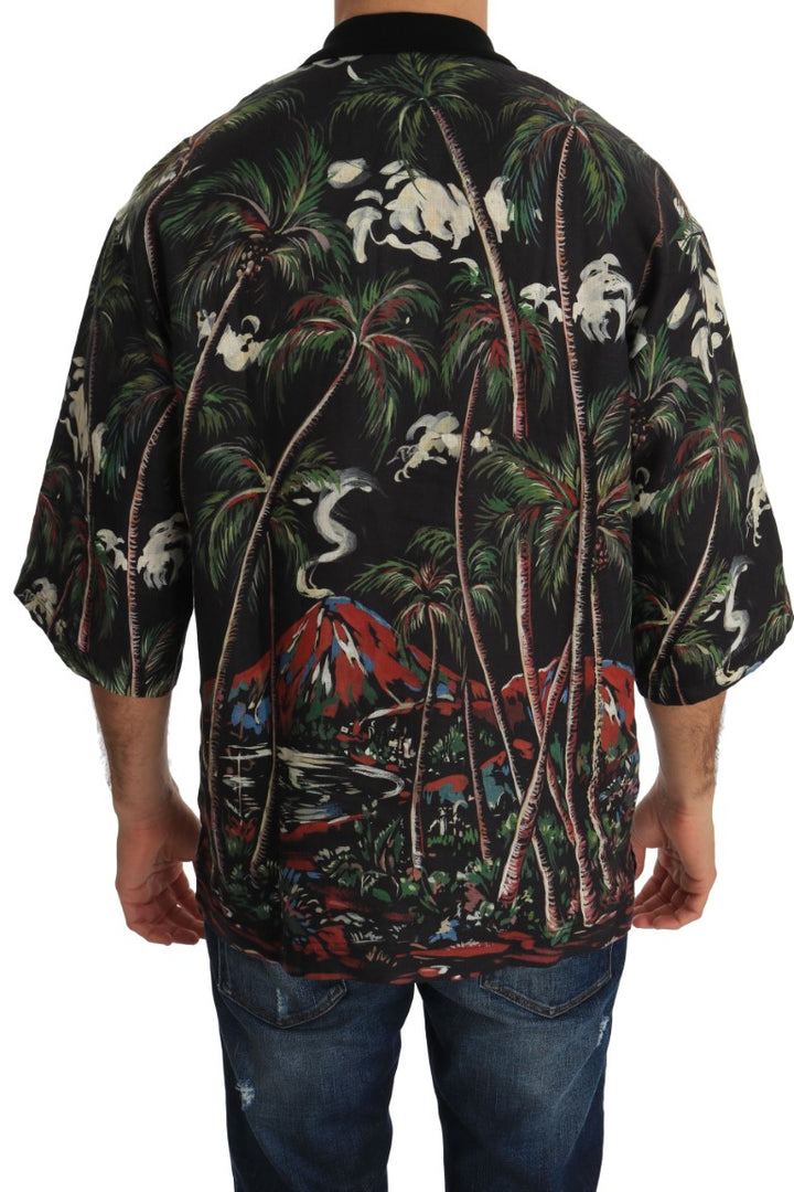 Camiseta de manga corta Volcano Sicily negra de Dolce & Gabbana