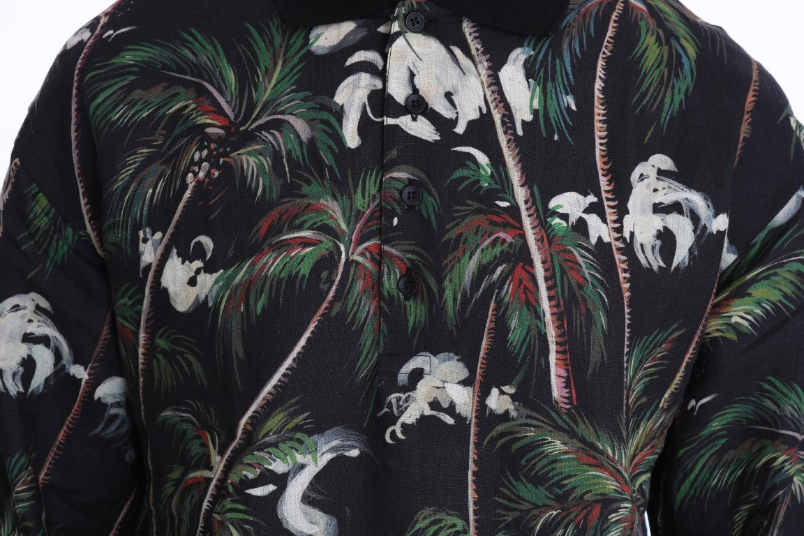 T-shirt Dolce & Gabbana Noir Volcan Sicile à Manches Courtes