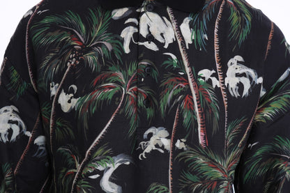 T-shirt Dolce & Gabbana Noir Volcan Sicile à Manches Courtes