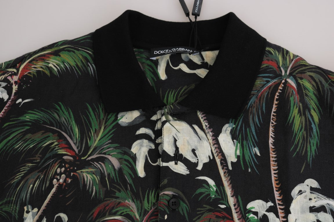 T-shirt Dolce & Gabbana Noir Volcan Sicile à Manches Courtes