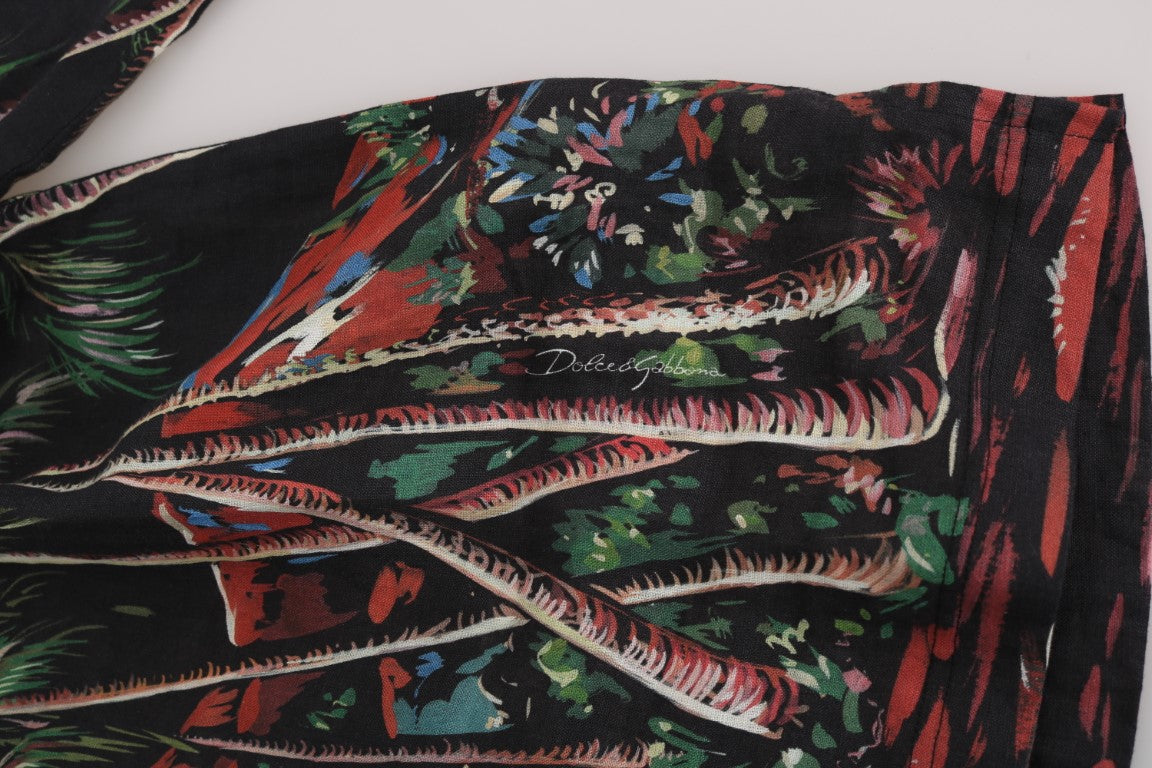 T-shirt Dolce & Gabbana Noir Volcan Sicile à Manches Courtes