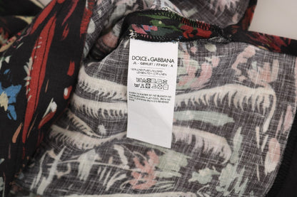 T-shirt Dolce & Gabbana Noir Volcan Sicile à Manches Courtes