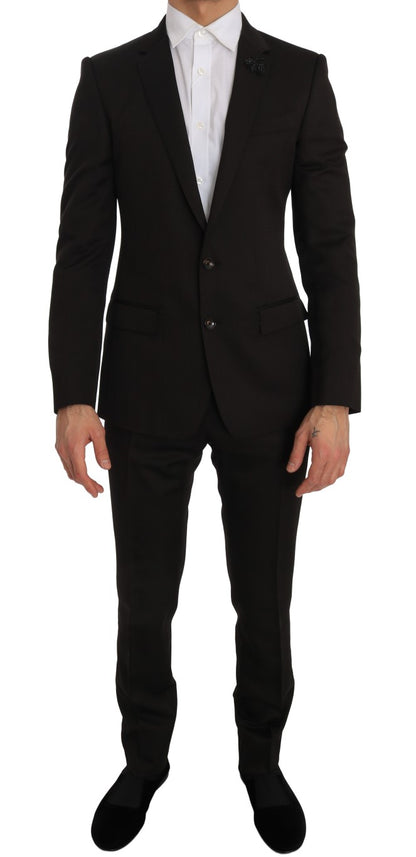 Dolce & Gabbana Laine Marron Cristal Abeille Coupe Slim MARTINI