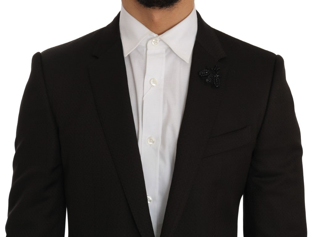 Dolce & Gabbana Laine Marron Cristal Abeille Coupe Slim MARTINI